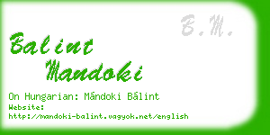 balint mandoki business card